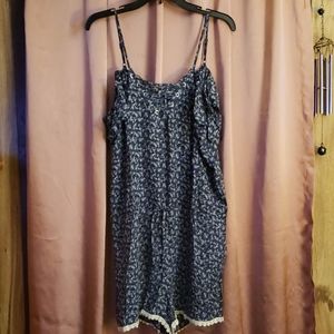 Romper with cold shoulder and spaghetti straps plu